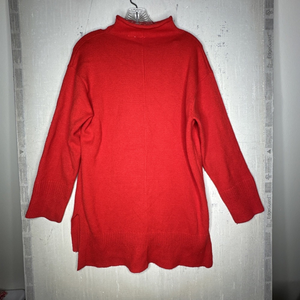 Moth Red Mock Neck Tunic Holiday Casual Sweater | Tag Sz: S